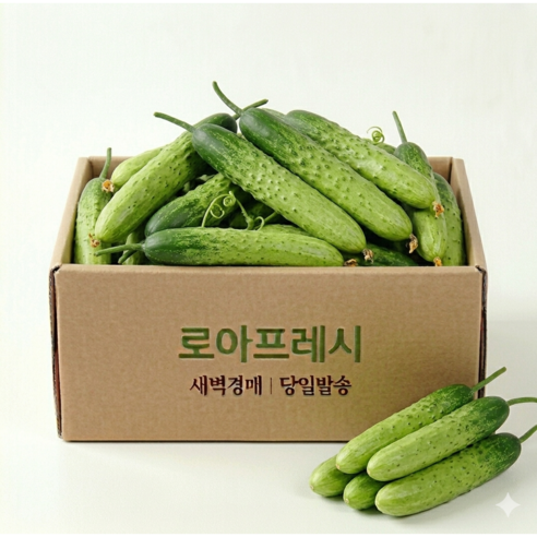 로아프레시 새벽경매 당일발송 국내산 다다기오이 생오이, 1개, 2kg