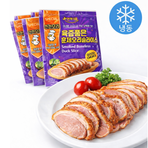 훈제오리 슬라이스, 200g, 10개
