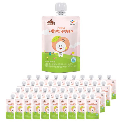 CJ 튼튼스쿨 너를위한 납작복숭아, 40개, 100ml