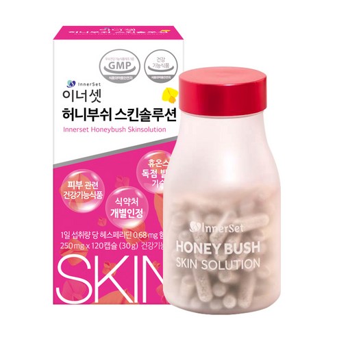 허니부쉬 스킨솔루션 특허 피부 탄력 건조 영양제 피부에좋은 이너뷰티 건강 보조제