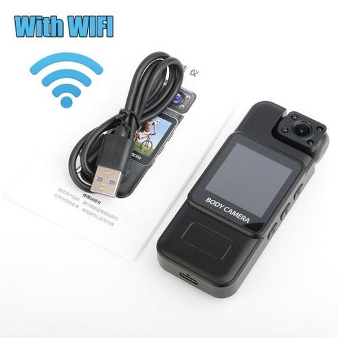 바디캠 액션캠 미니캠 블랙박스 녹음 카메라 바디캠 바디 미니 캠코더 4K HD WiFi 휴대용 디지털 비디오 레코더 컬러 스크린 웨어러블 비전 경찰 캠 소형 자전거