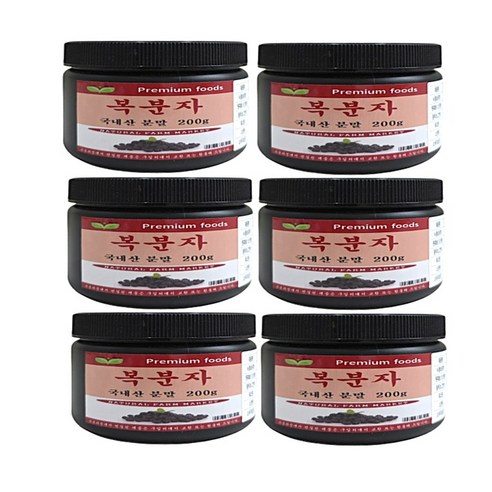보아비다 국내산 복분자 분말, 6개, 200g