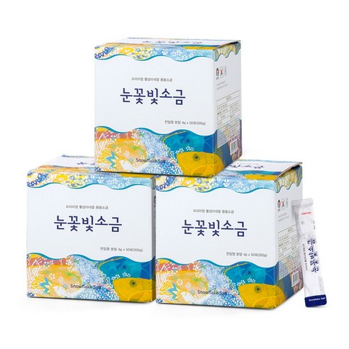 눈꽃빛소금 1200도 미네랄 용융소금 알칼리 휴대용 스틱, 200g, 3개