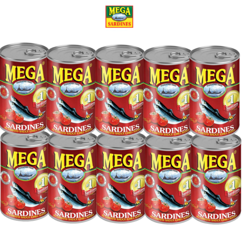 [PERA PLUS] MEGA SARDINES in tomato sauce chili red 필리핀 메가 생선 통조림