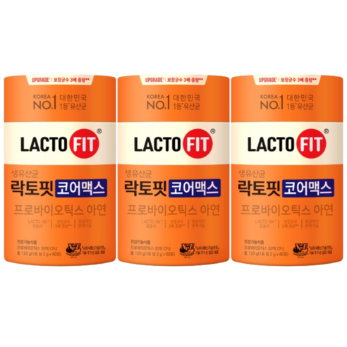 락토핏 생유산균 코어맥스 60p, 120g, 3개