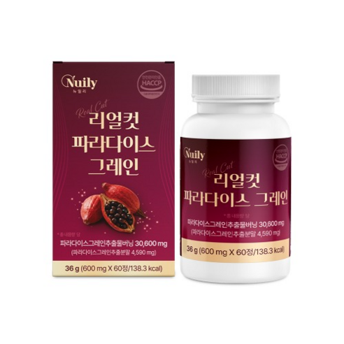 뉴일리 20배 농축 파라다이스 그레인 버닝 추출물 6-파라돌 하루 1,020mg, 1개, 60정