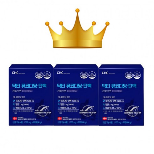 [반짝할인]CHC 닥터 뮤코다당단백 콘드로이친 1200 철갑상어연골 1 100mg 60정 3개월분, 60정