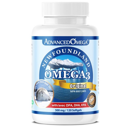 캐나다 어드밴스드 오메가 하프 물범 오일 해구유 DPA DHA EPA Advanced Omega Seal Oil 500mg 120소프트젤
