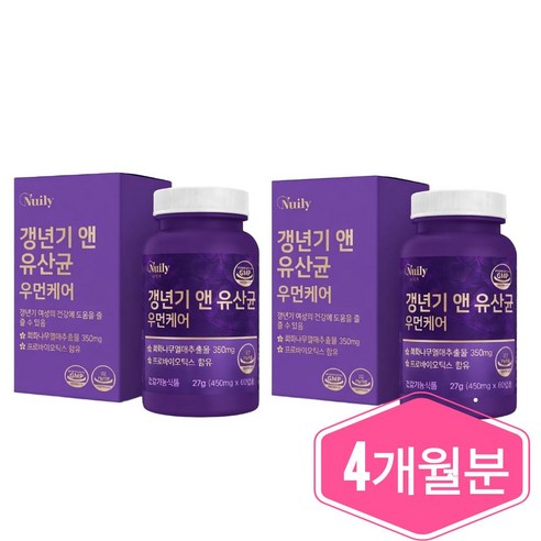 여성 갱년기 유산균 케어 회화나무 추출물 식약청 해썹 인정 인증 정, 2박스, 60회분