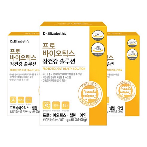 닥터엘리자베스 프로바이오틱스 장건강 솔루션 60캡슐 3박스 6개월분 유산균, 60정, 3개
