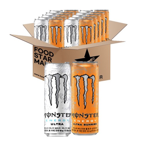[푸드스타] 몬스터 355ml (울트라, 선라이즈) 각 12입 총 24입, 24개, 355ml
