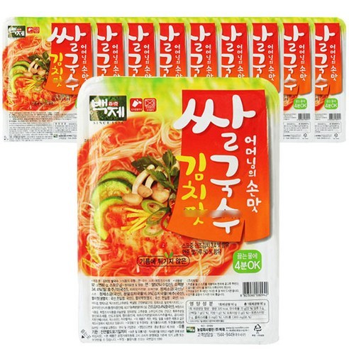 [백제] 김치맛 쌀국수 92g x 10팩 세트, 92g, 10개