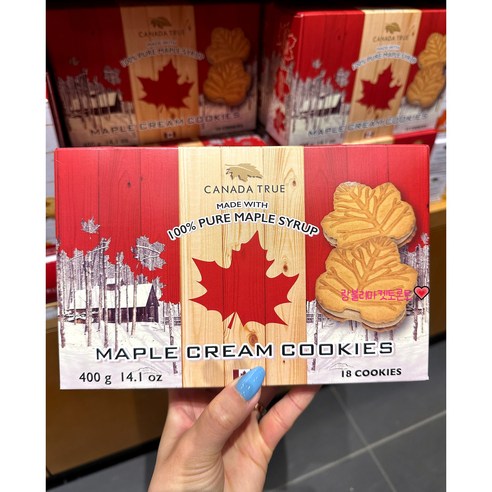 CANADATRUE 캐나다트루 메이플쿠키 순수 메이플시럽 크림쿠키 건강한간식(400g), 1개, 400g