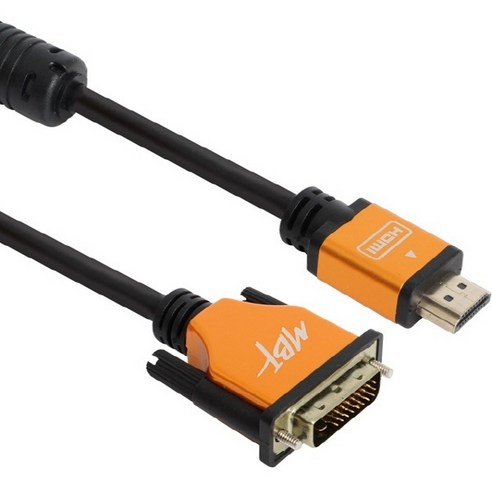 (MBF) DVI-D 듀얼 to HDMI 1.4 변환케이블, 골드메탈, MBF-DMHMG010 (1m)