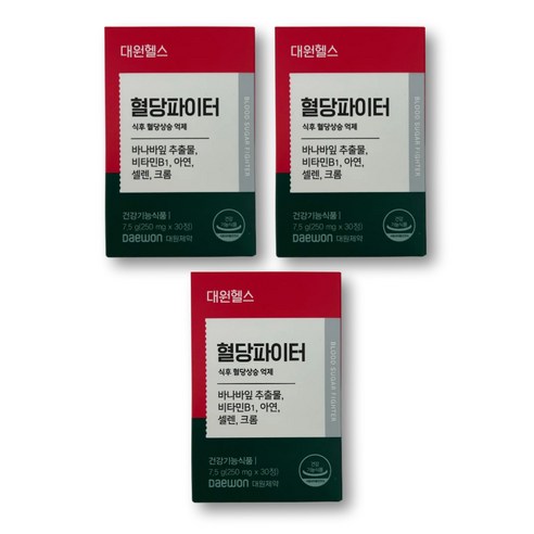 바나바잎 바나바리프 추출물 코로솔산 코르솔산 식후 혈당 관리 영양제 치커리 뿌리 귀리 식이섬유 추출물, 3박스, 30정