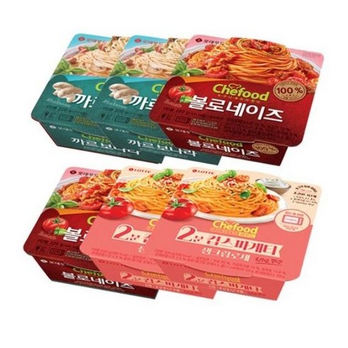 쉐푸드 쉐푸드 스파게티 혼합6입 (까르보나라2입+볼로네이즈2입+생크림로제2입)
