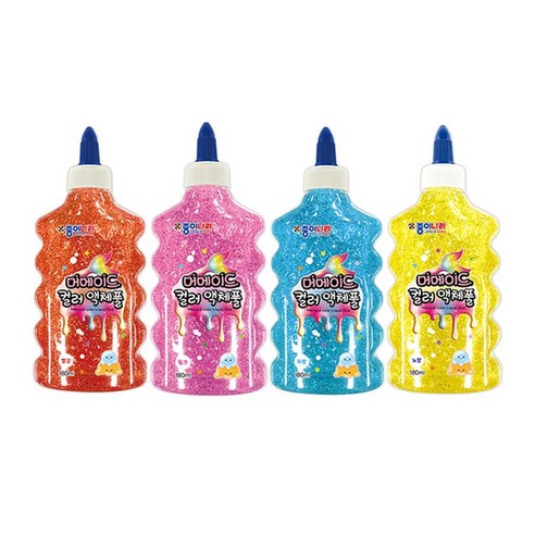 종이나라 머메이드컬러 액체 풀 180ml 반짝반짝, 빨강, 1개