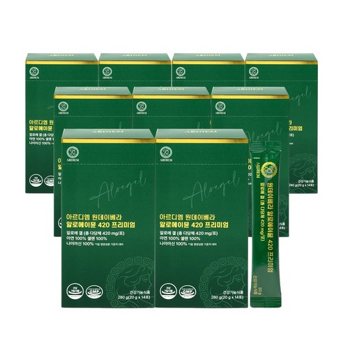 아르디엠 원데이베라 알로에이뮨 420 프리미엄 알로에겔 면역력 젤리스틱 20g x 14포
