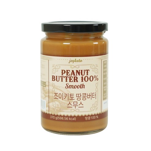 조이키토 무가당 땅콩버터 100% 스무스 (땅콩잼, 피넛버터), 9개, 370g