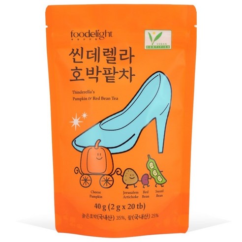푸딜라이트 씬데렐라 호박팥차티백 호박차 팥차 호박티 작두콩차 카페인없는차, 2g, 20개입, 1개