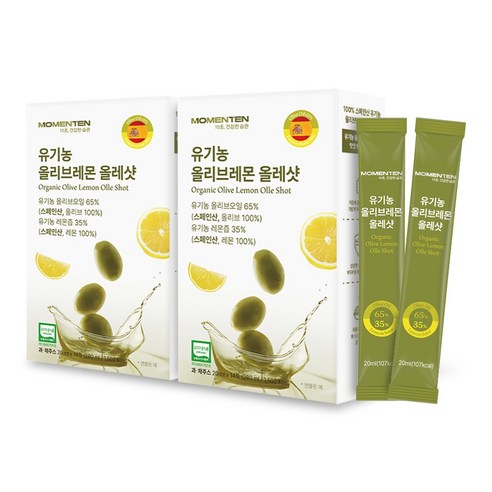 모먼튼 유기농 올리브레몬 올레샷 20ml 올리브오일 레몬즙 엑스트라버진 스틱, 2박스, 280ml