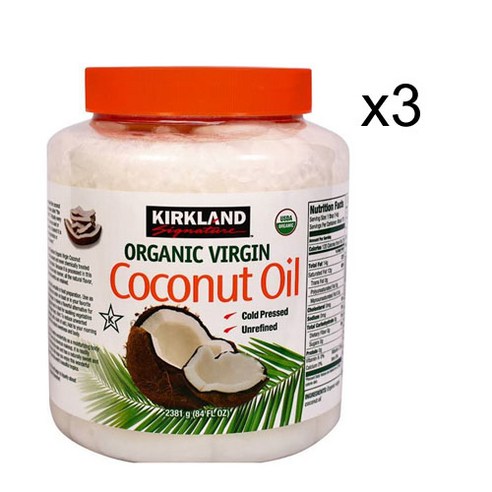 커클랜드 유기농 코코넛 오일 3팩 대용량 2.48L KIRKLAND SIGNATURE ORGANIC COCONUT OIL 84 FL. OZ.