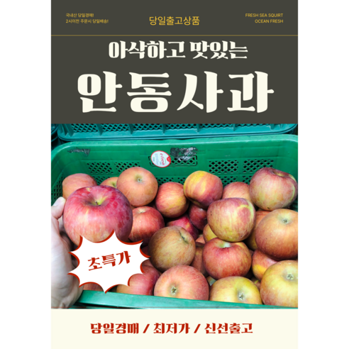 아삭하고 맛있는 안동사과 꿀맛, 1개, 20개