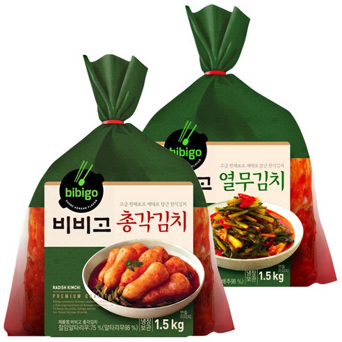 비비고 총각김치1.5kg ＋ 열무김치 1.5kg 혼합팩