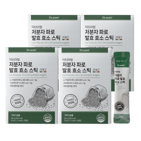 닥터아람 저분자 파로 발효 효소 스틱, 90g, 4개