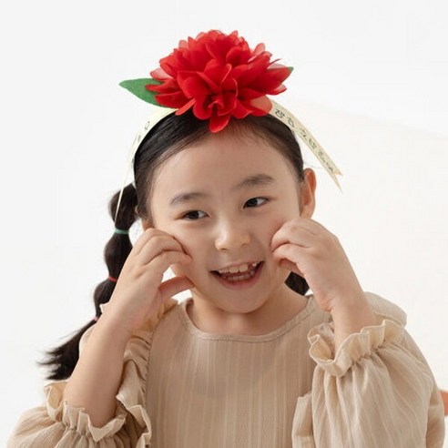 조화 카네이션 입체 머리띠