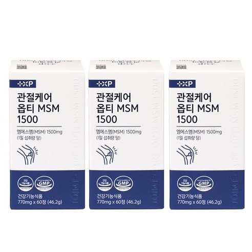 관절 케어 옵티 MSM 영양제 1500mg, 3박스, 60정