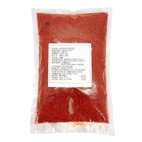 국내세척가공 수입고춧가루 김치용 다용도입자, 10개, 500g