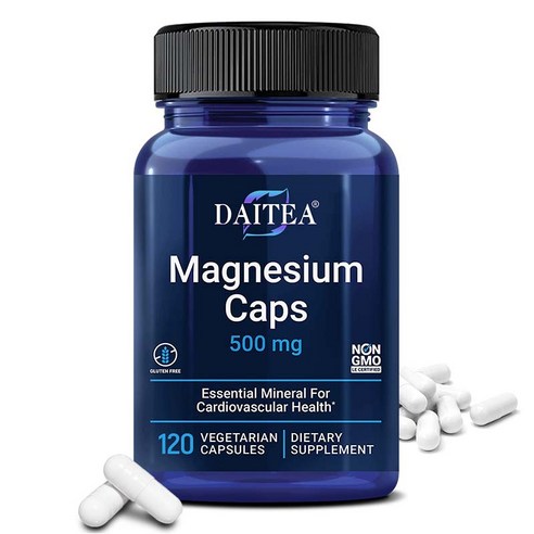마그네슘 500mg 복합 미네랄 보충제, 산화마그네슘, 구연산마그네슘, 숙신산마그네슘, non-GMO, 글루텐 프리