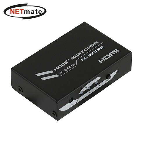 강원전자 넷메이트 NM-PTS02 4K 60Hz HDMI 2.0 2:1 선택기(리모컨)
