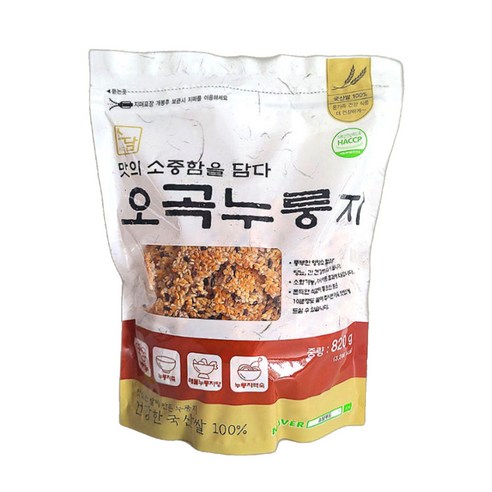 국내산 가마솥 오곡 누룽지, 1개, 820g