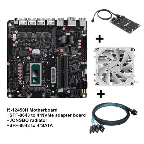 I5-12450H NAS 메인보드 펜티엄 8505 6 베이 x NVMe SATA3.0 1 PCIEx4 인텔 i226-V 2.5G DDR5 방화벽 서버 미니 ITX