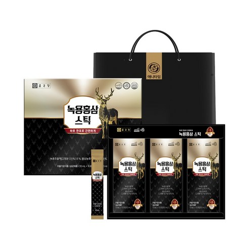 종근당 녹용홍삼 애니타임 스틱 30개입 + 쇼핑백
