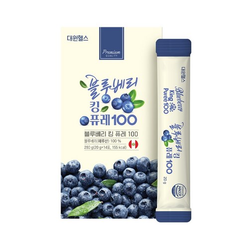 대원제약 블루베리 킹 퓨레 100 블루베리퓨레, 1박스, 20g