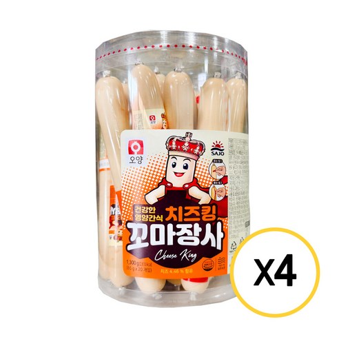 사조 치즈킹 꼬마장사 소시지 1400g (70gx20개) (1박스-6통)