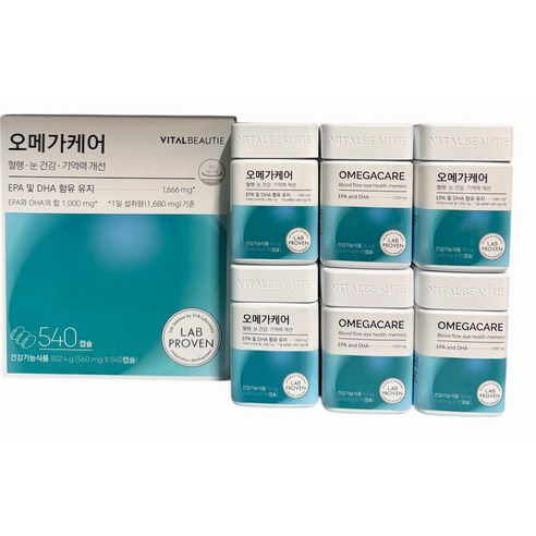 바이탈뷰티 오메가케어 스페셜 180일분, 6개월분 아모레퍼시픽 VB, 1세트, 180회분