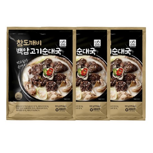 참도깨비 백암 고기순대국 640g 국내산 토종고기순대와 국내산 고기 가득, 3개, 640g