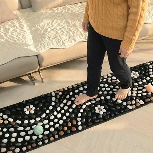 헬로제인 천연자갈 돌지압 발지압매트 (대형) 150cm, 대형, 1개