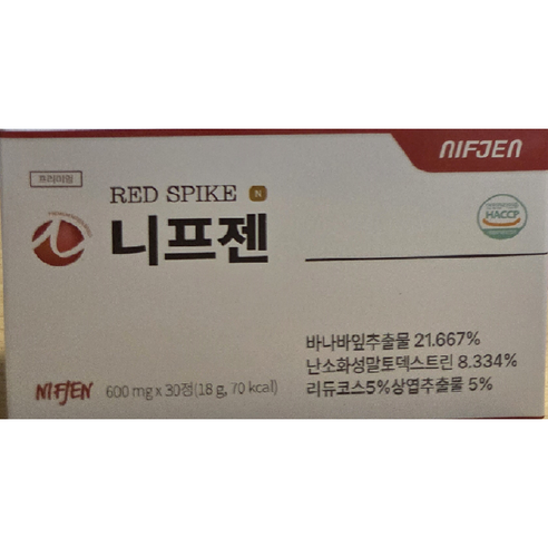 니프젠 스파이크 프리미엄 600mg 30정 1개 바나나잎 추출물