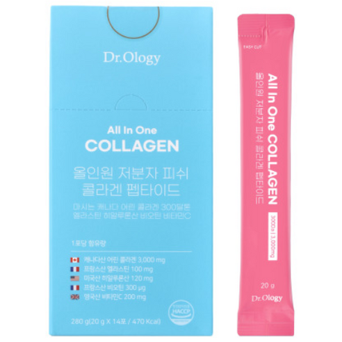 닥터올로지 올인원 저분자 피쉬 콜라겐 마시는 어린 300달톤 엘라스틴 히알루론산 비오틴