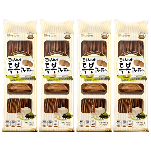 다시마 두부과자 160g ( 국내산 대두 톳 다시마 함유 ) 저칼로리, 4개, 160g