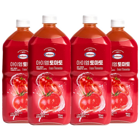 보넬드 아이엠 토마토주스 100% NFC 착즙주스, 4개, 1L
