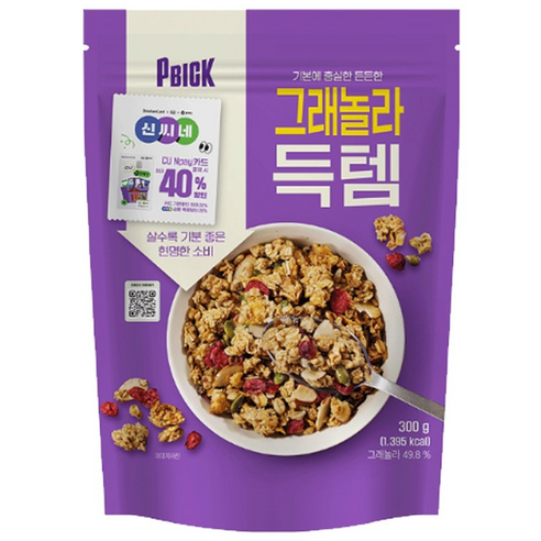PBICK 그래놀라 득템, 300g, 5개