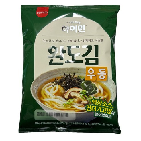 (무배) 삼립 하이면 완도김우동 205g x 10봉