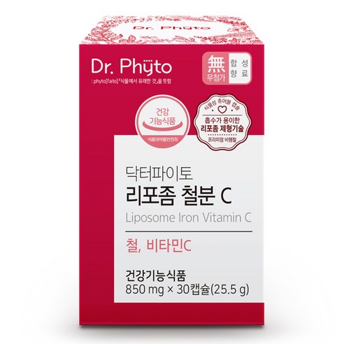 닥터파이토 리포좀 철분C 철분 비타민C 어린이 여성 임산부 철분제 영양제 GMP 인증 1박스, 30정, 1박스