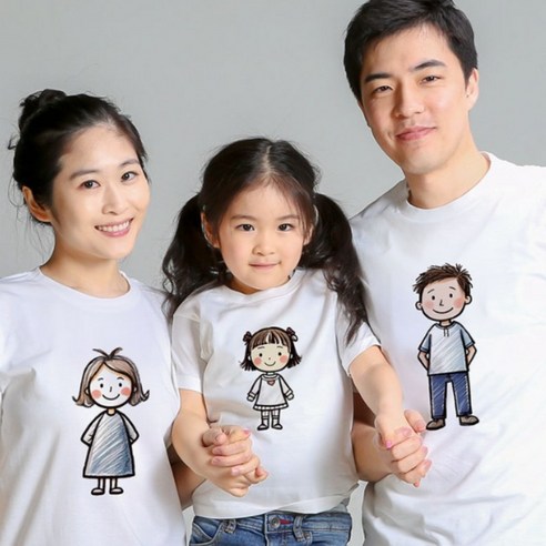 캐릭터 가족티 패밀리룩 주문제작 사진촬영의상